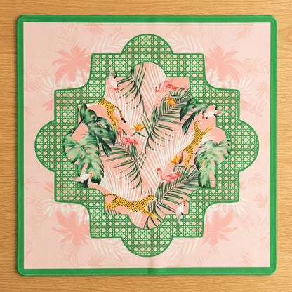 Flamingo Jungle Roll-Up Mahjong Mat