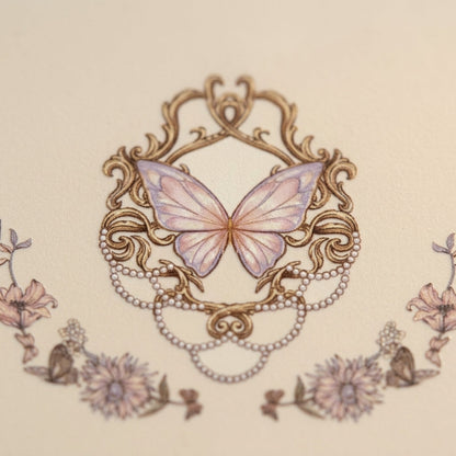 Vintage Butterfly Roll-Up Mahjong Mat