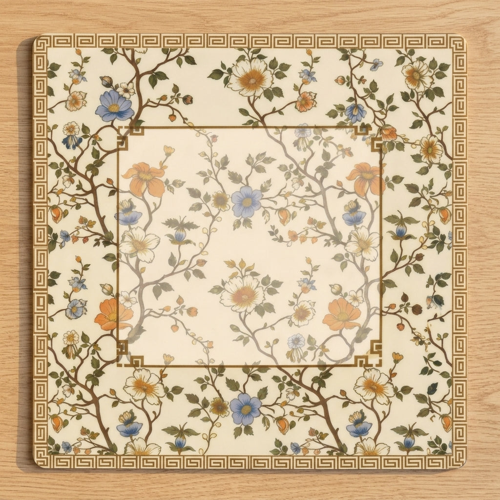 Chinoiserie Blossom Roll-Up Mahjong Mat