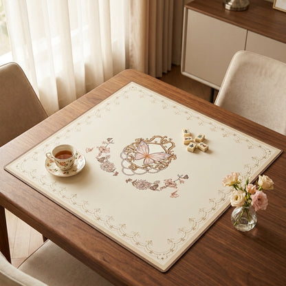Vintage Butterfly Roll-Up Mahjong Mat