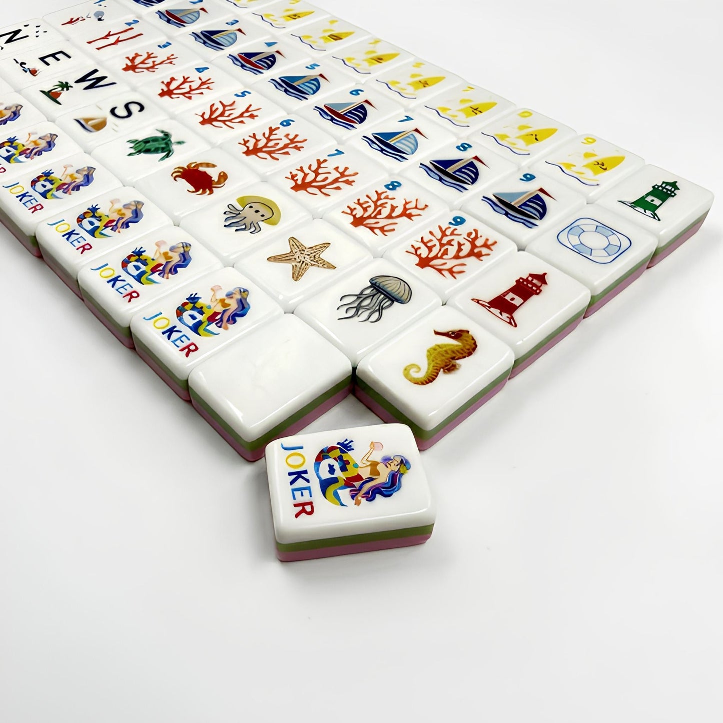 Ocean Blue Mermaid Mahjong, 160 Tiles