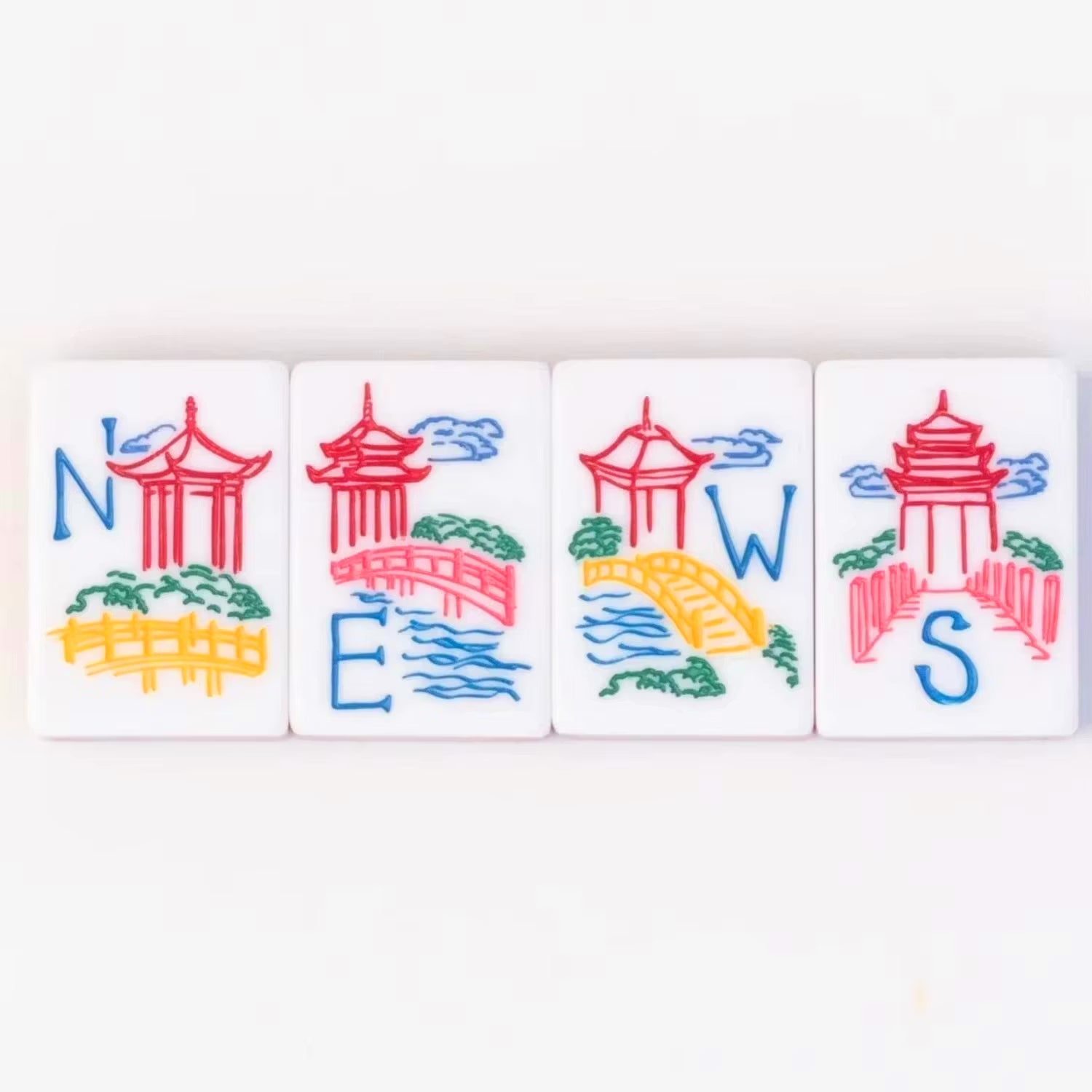 Jade Marble Mahjong Set, 160 Tiles