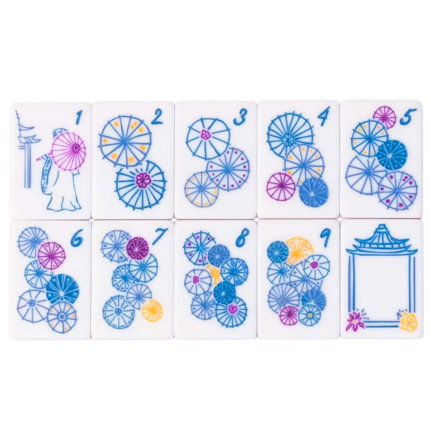 Jade Marble Mahjong Set, 160 Tiles