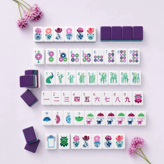 Grape Floral Mahjong Set, 160 Tiles