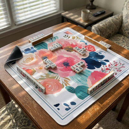 Elegant Garden Non-Slip Mahjong Mat