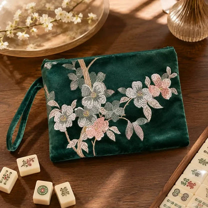 Soft Floral Mahjong Clutch Bag