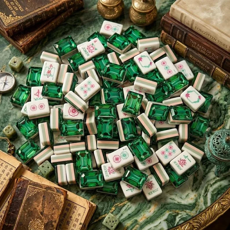 Emerald Green Mahjong Set, 160 Tiles