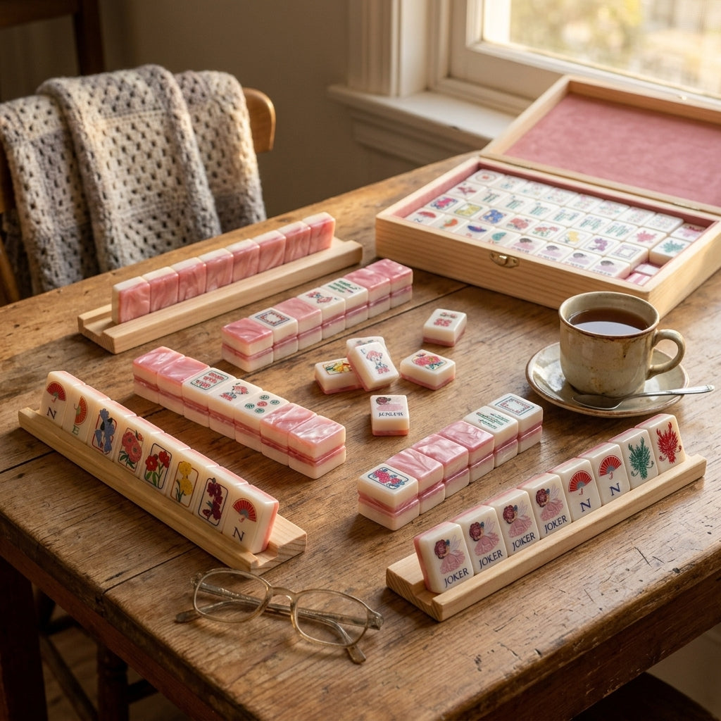 Women who have played American Mahjong for years at the table